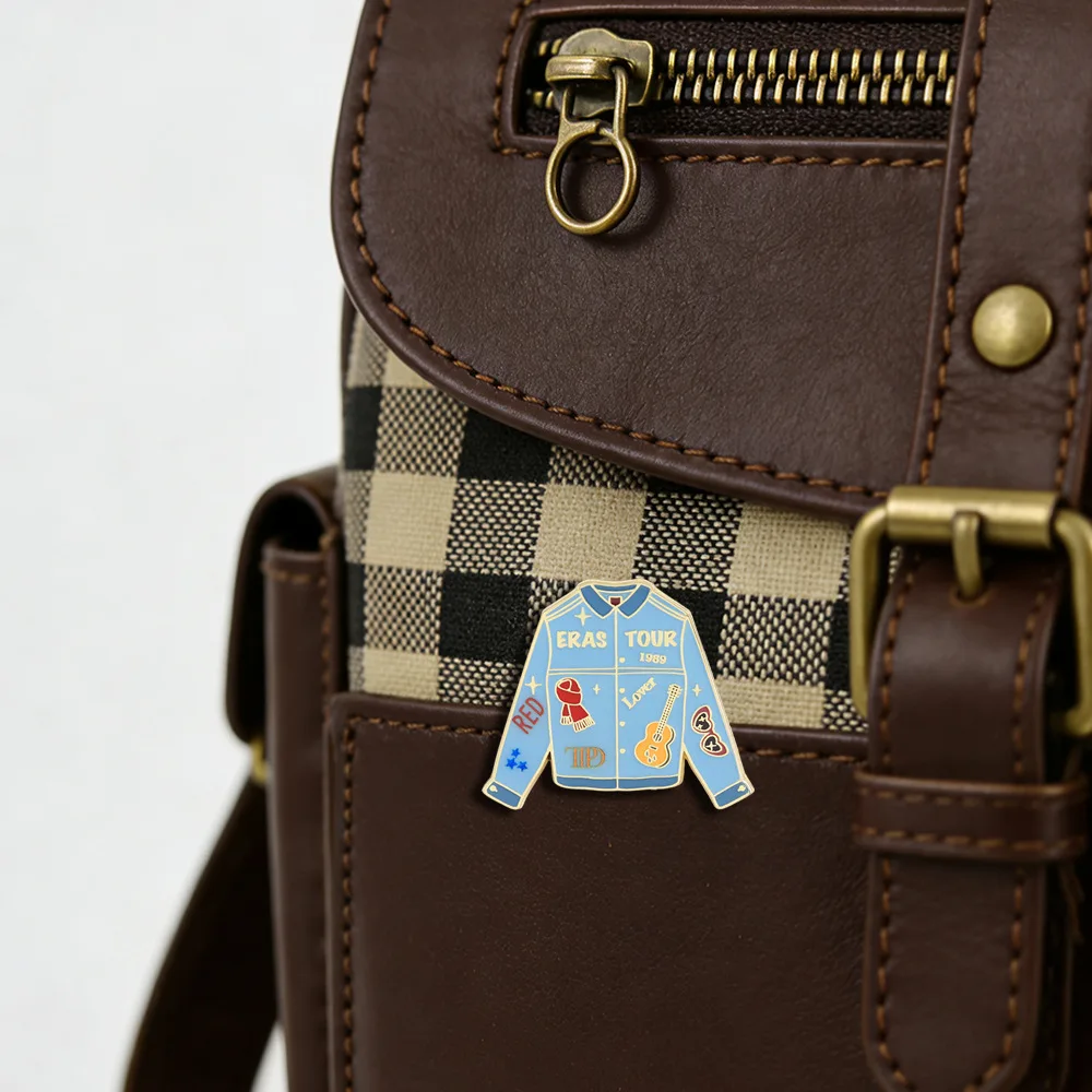 Music Album-Inspired Denim Jacket Enamel Pins Cute Guitar-Print Scarf Brooches Collector-Grade Lapel Pins And Jewelry Gifts