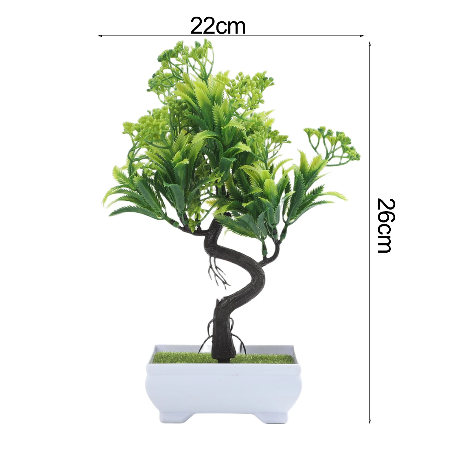 16 Eyes Artificial Flower Potted Plant Plastic Fake Pine Tree Bonsai For Home Office Indoor Decoration For Evergreen Low