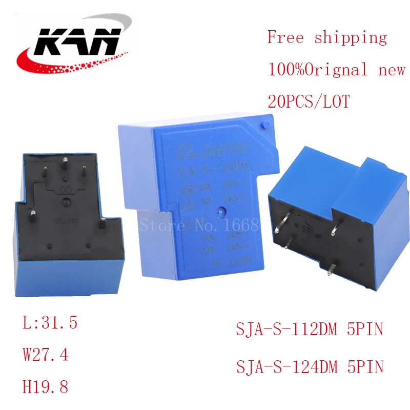 

Free shipping 20pcs Power Relay SLA-S-112DM SLA-S-124DM SLA S 112DM SLA S 124DM 12VDC/24VDC 30A 250VAC 5PIN Original New