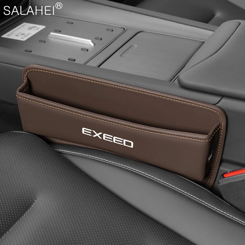 Leather Car Seat Gap Organizer Console Crevice Filler Side Storage Box For Chery Tiggo 4 5X 7 Pro 8 Exeed Txl Tx Lx Accessories