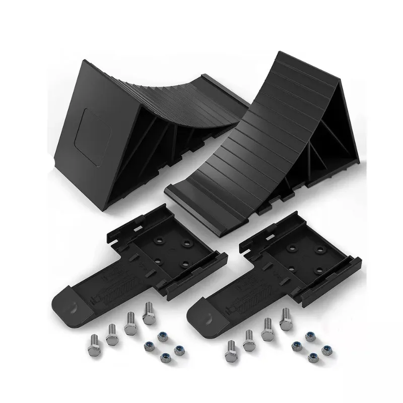 Wheel Chock with Bracket and Screws Tire Stop Block Stabilizing Wheel Wedge for RV Trailer Parking Safety Support