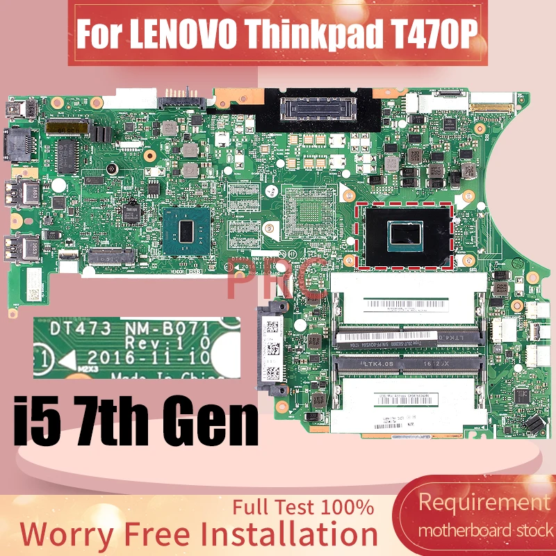 

NM-B071 For LENOVO Thinkpad T470P Laptop Motherboard i5-7th Gen 01HW875 Notebook Mainboard