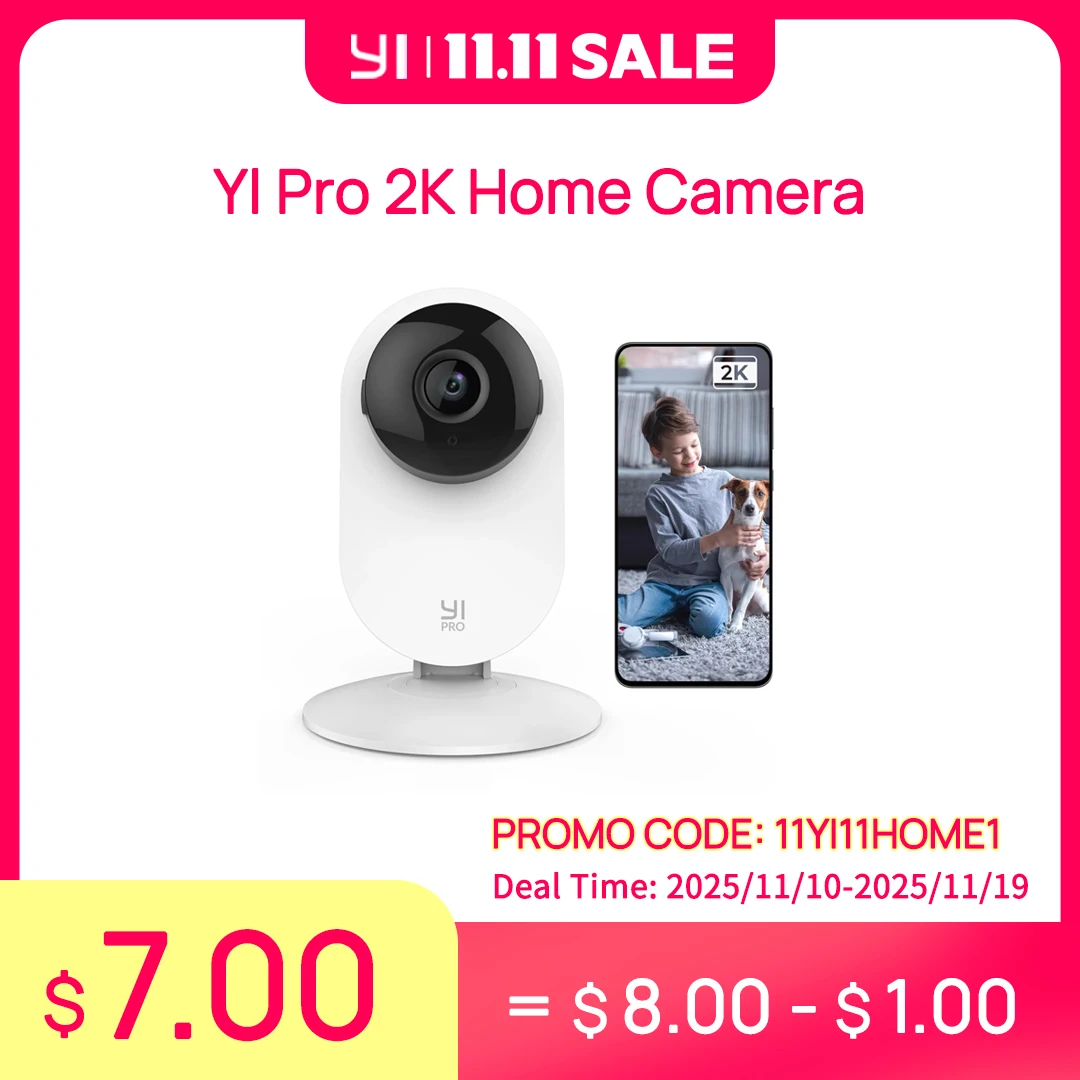 

YI Pro 2K Wifi Camera IP Smart Home 2-Way Audio Baby Cam with Night Vision Surveillance Protection Indoor CCTV Video Record