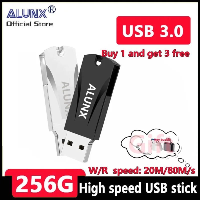 ALUNX 100% 정품 USB 3.0 256G Pendrive otg 유형-c 32Gb 64Gb 금속 Usb 플래시 드라이브, 128Gb 펜 드라이브 Gb 8Gb Usb 스틱 16 Gb Adap