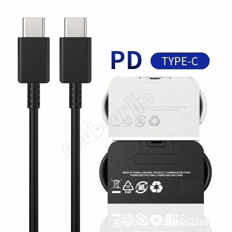 2Pcs  For Samsung S21 S20 Plus Cable Fast Charge Type C To Type C PD Quick Charging Cable Wire For Galaxy A71 A72 A82 Note 20 wh
