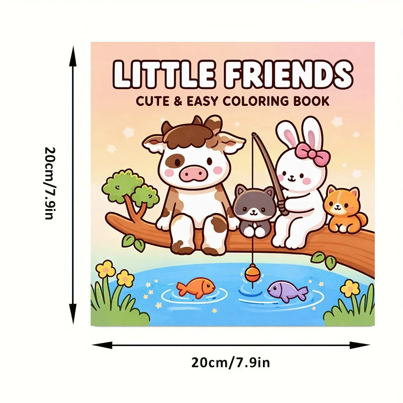 28 Pages Little Friend Coloring Book for Adult | Colouring Book for Stress Relief, Birthday Day Gift, Back to School Supplies