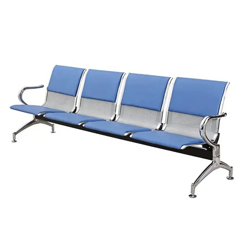 Hospital Clinic Airport Waiting Chair 2 3 4 5 Seat Bench Waiting Room Gang Seating Chair With PU Leather Cushion High Quality