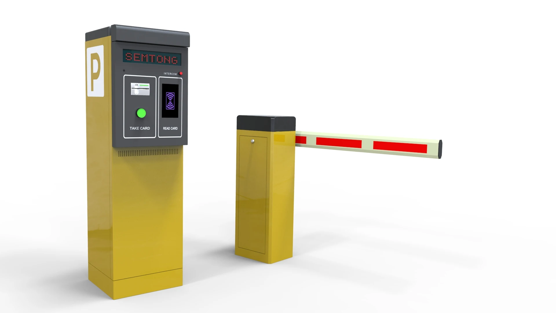 Qigong Automatische slagboom 5 meter hekarm met RFID-kaartlezer Rechte arm Verkeersparkeersysteembarrières