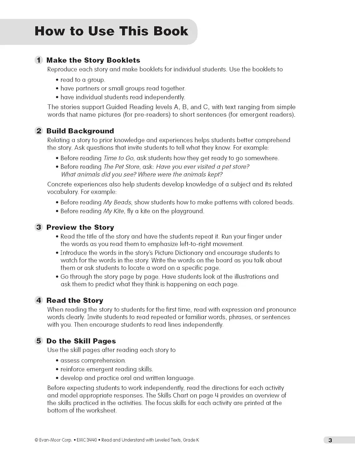 Evan-Moor قراءة وفهم بالنصوص المستوية، مصنف الصف K، العمر 3 4 5 6، الكتاب الإنجليزي 9781608236695 #4
