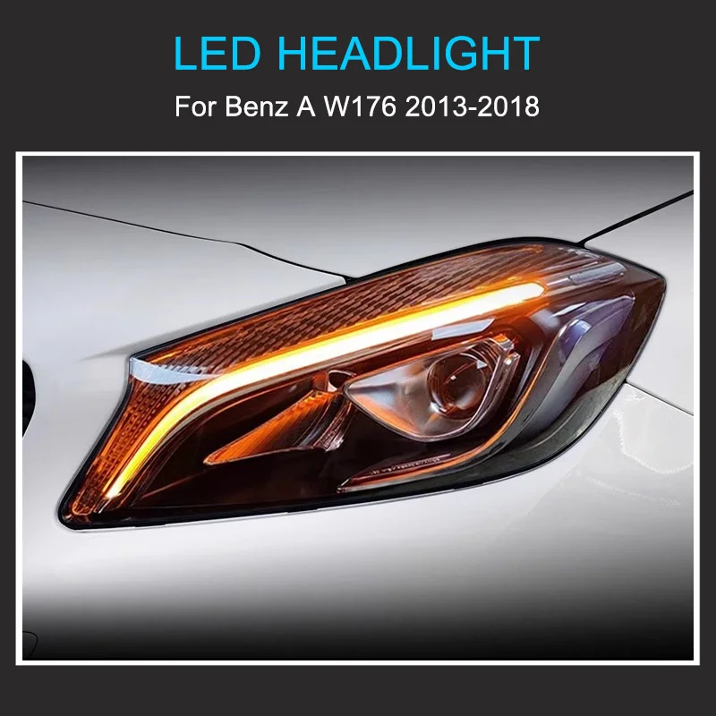 1 Pair LED Head Light Assemly for BENZ A Class W176 2013-2018 Plug and Play Headlights Plug and Play LED DRL Turn Headlights image 4