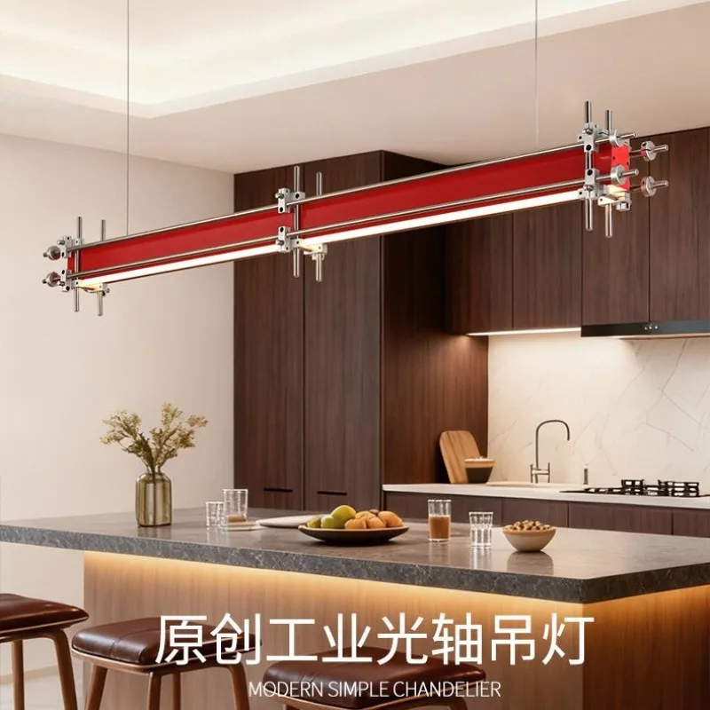 

Red Restaurant Chandelier Office Front Desk Bar Minimalist Nordic Style Pendant Light Home Decor Indoor Lighting Fixture Lusters