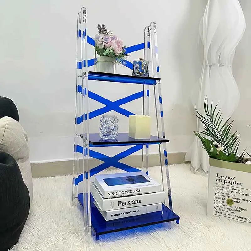 Colored Acrylic Step Stool, Three Tiered Stool, Folding Storage Rack, Multifunctional Ladder, Mobile Side Cabinet, Furniture