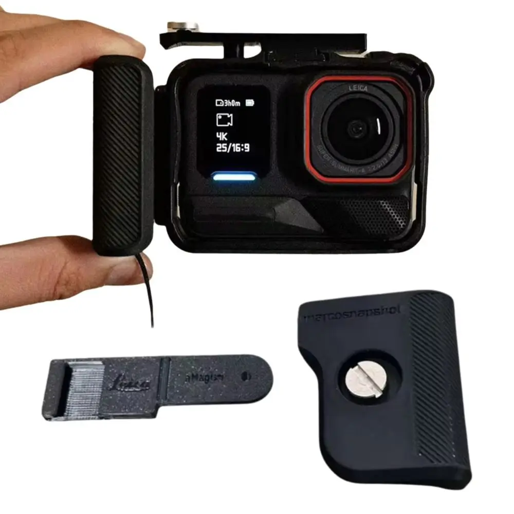 3D Printing Action Camera Grip Handle Quick Release Shutter Button Street Grip Vlog Holder Plastic for Insta360 Ace Pro 2