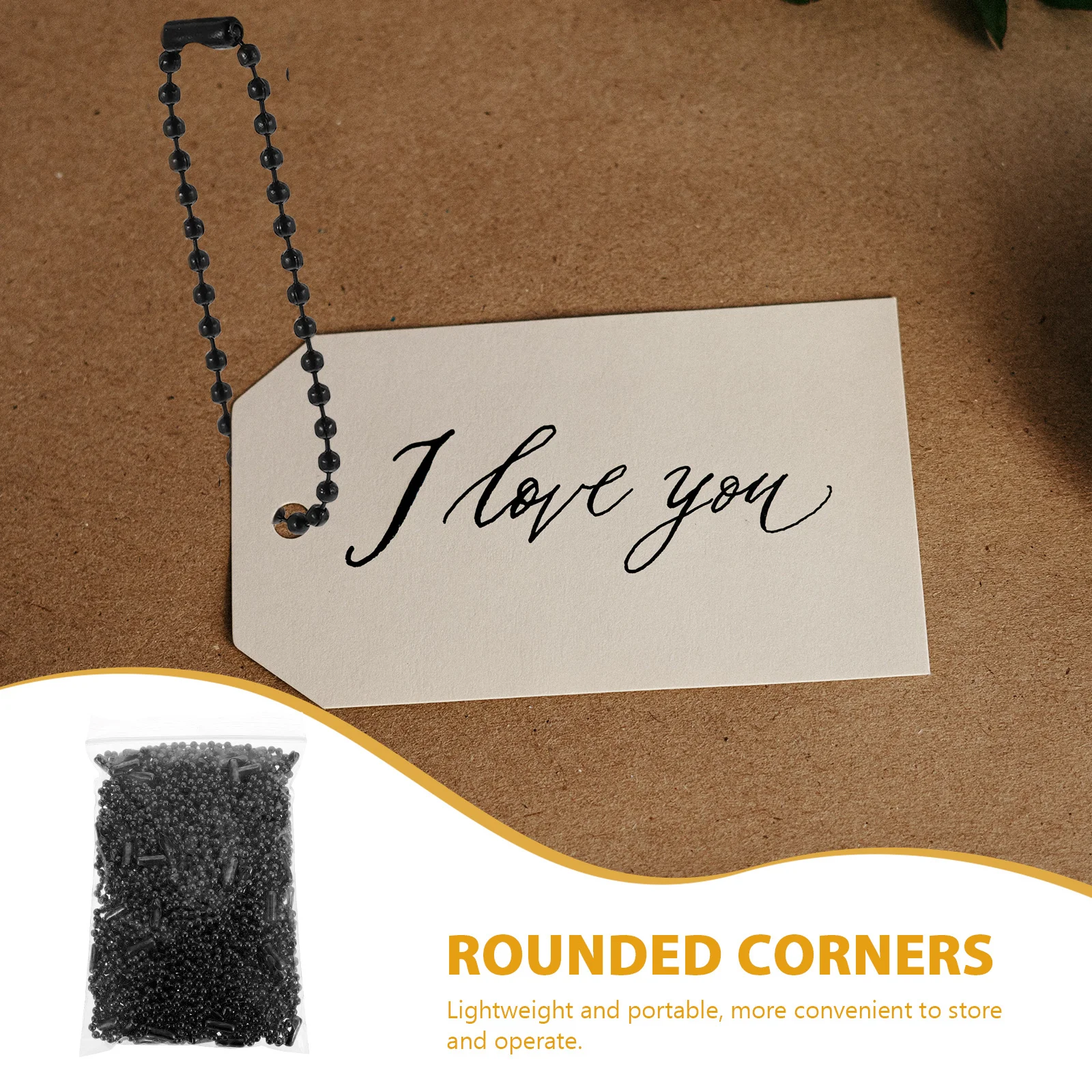 

100pcs Ball Bead Chain For Diy Jewelry Pendant Tag Handcraft Decor Craft Supplies Key Ring Ornament Random Color