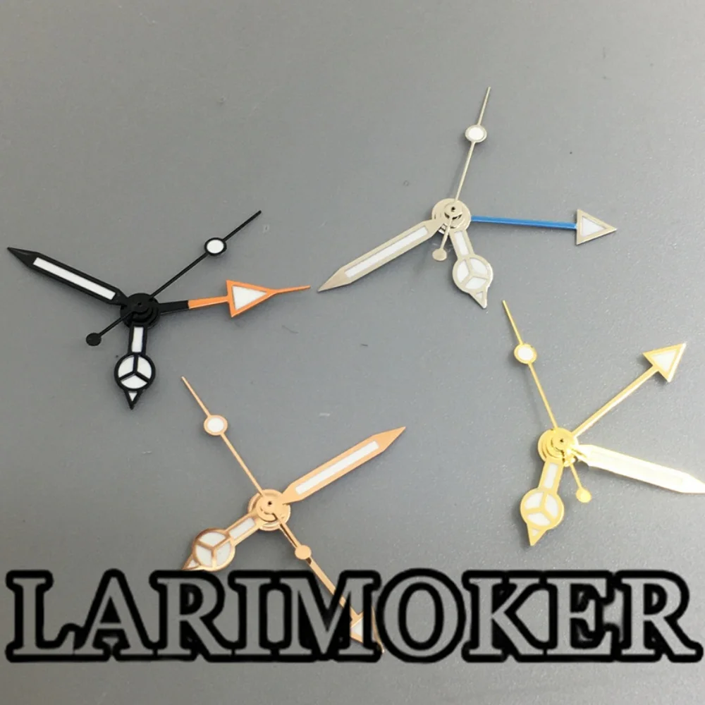 LARIMOKER GMT 시계 핸드 세트, 블랙 실버 골드 로즈 골드, C3 그린 루미너스 핏 론다 515 -24h 무브먼트 워치, 4 개