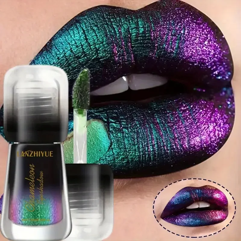 Fard à paupières liquide à 6 couleurs changeantes, paillettes perlées, fard à paupières métallique Monochrome, liquide brillant, brillant à lèvres, cosmétique pour Nail Art