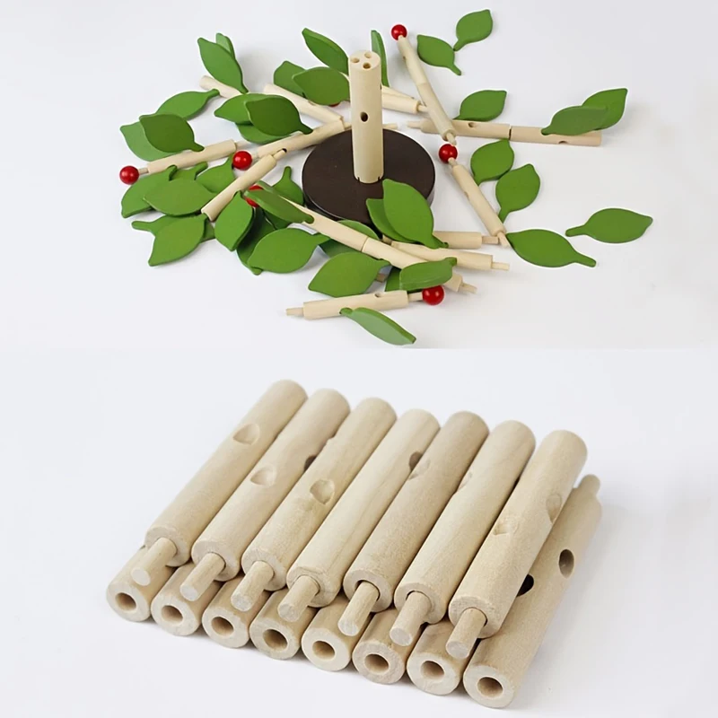 DIY Wooden 3D Puzzles Blocks Assembled Tree Model Jigsaw Puzzle Kids Montessori Games Educational Toys for Children Gift