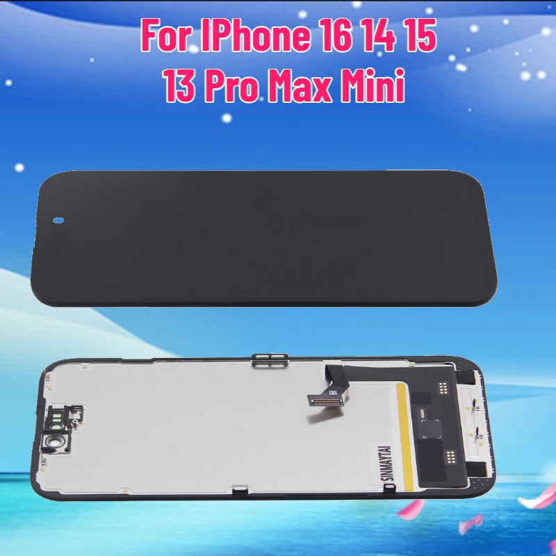 

OLED-дисплей для iPhone 16, 14, 15, 13 Pro, LCD-экран с дигитайзером для iPhone 12, 13 Mini, 11, 14 Pro Max, 15, 16 Pro Max, 16E