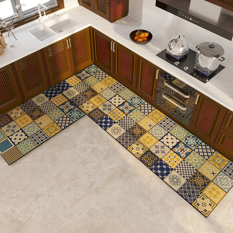 VIKAMA 2 قطعة من سجاد المطبخ القديم، سجاد ممتص للماء ومضاد للانزلاق، سجاد أرضية الحمام، سجاد الممر، ديكور المنزل #5