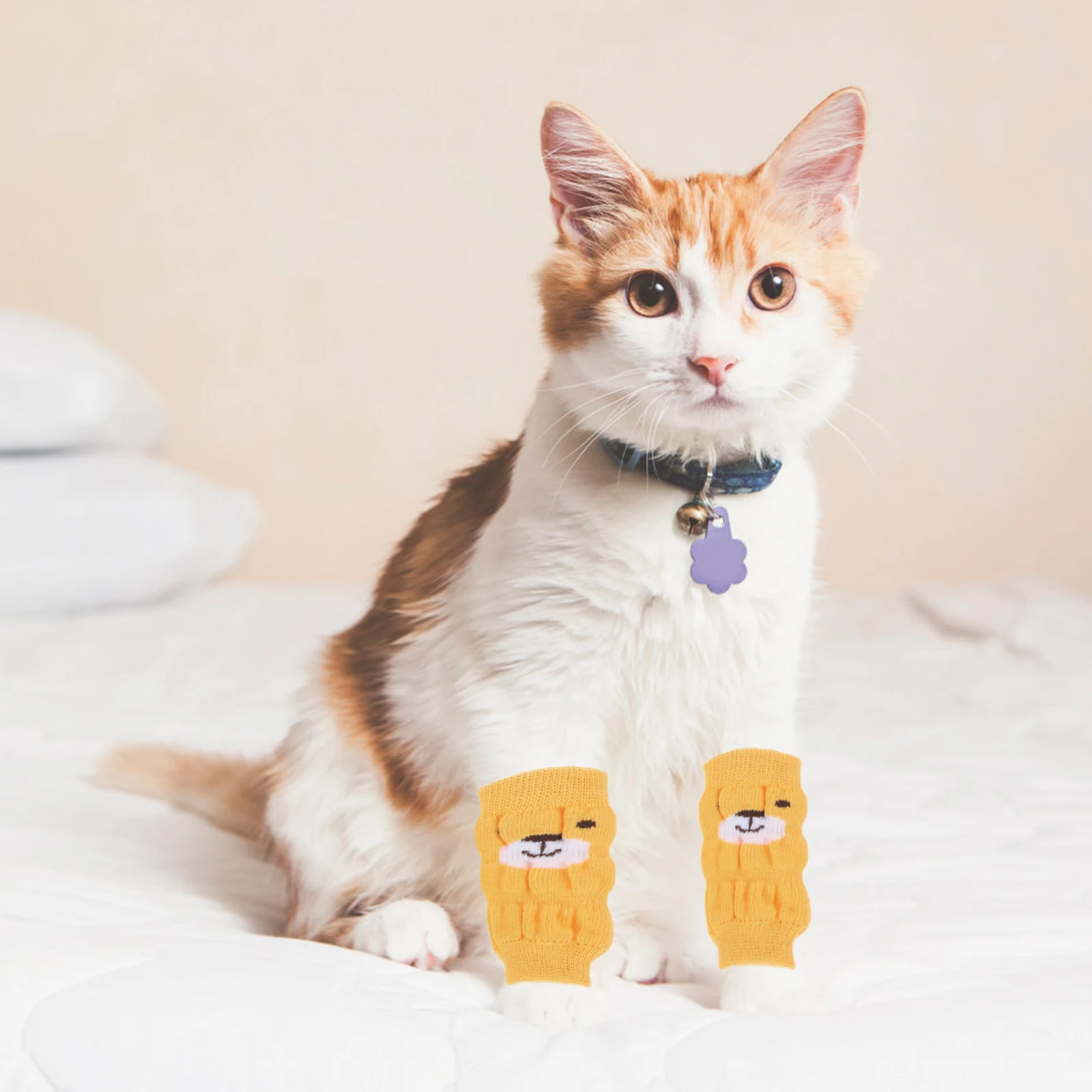 

4pcs Pet Socks Warmers Small Size 9-12 Pounds Anti-slip Durable Puppy Leg Protectors Dog Leg Sleeves Pet Dog Socks Winter Warm