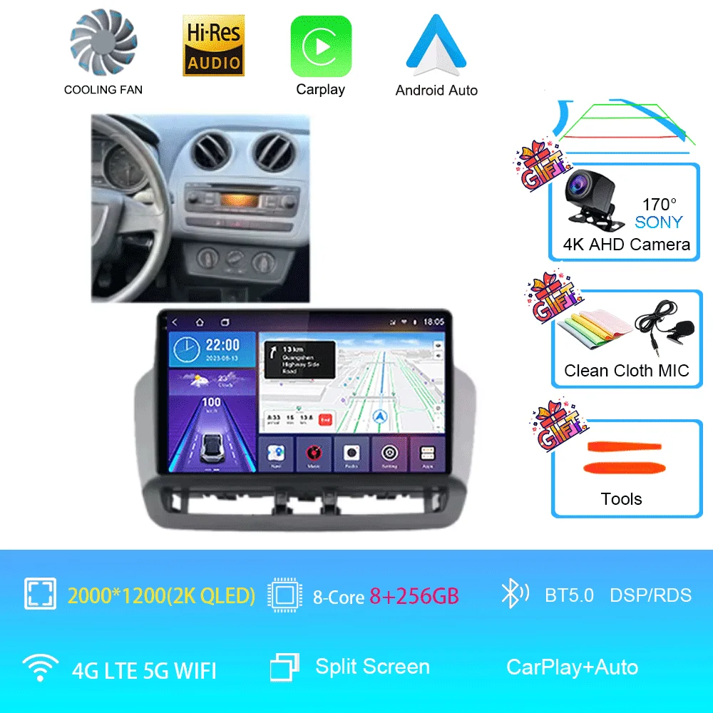 For Seat Ibiza 2012-2015 Android 16 QLED Touch Screen Auto 12G+256G Radio Car Multimedia Video Player 5G WIFI BT GPS Navigation image 3