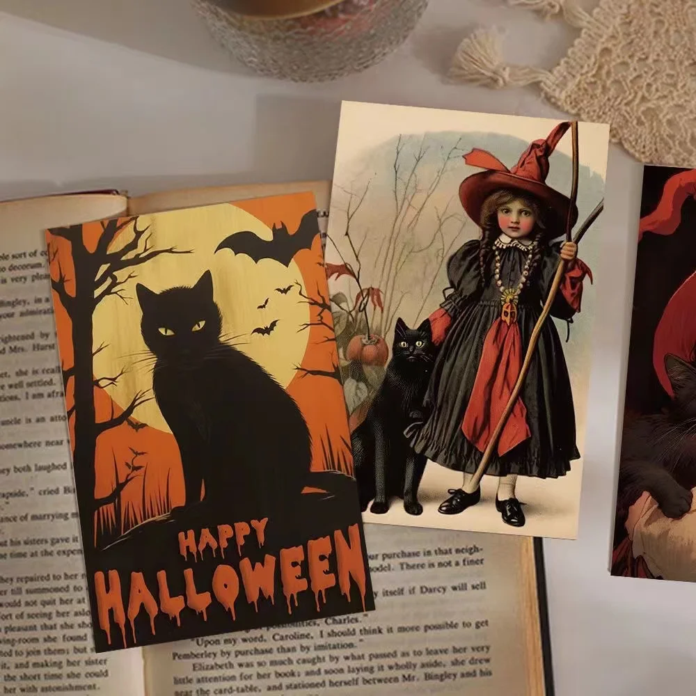 10 Halloween Cards, Halloween Interior Decoration Message Cards, Postcards, Dormitory, Bedroom Walls, DIY Wall Stickers