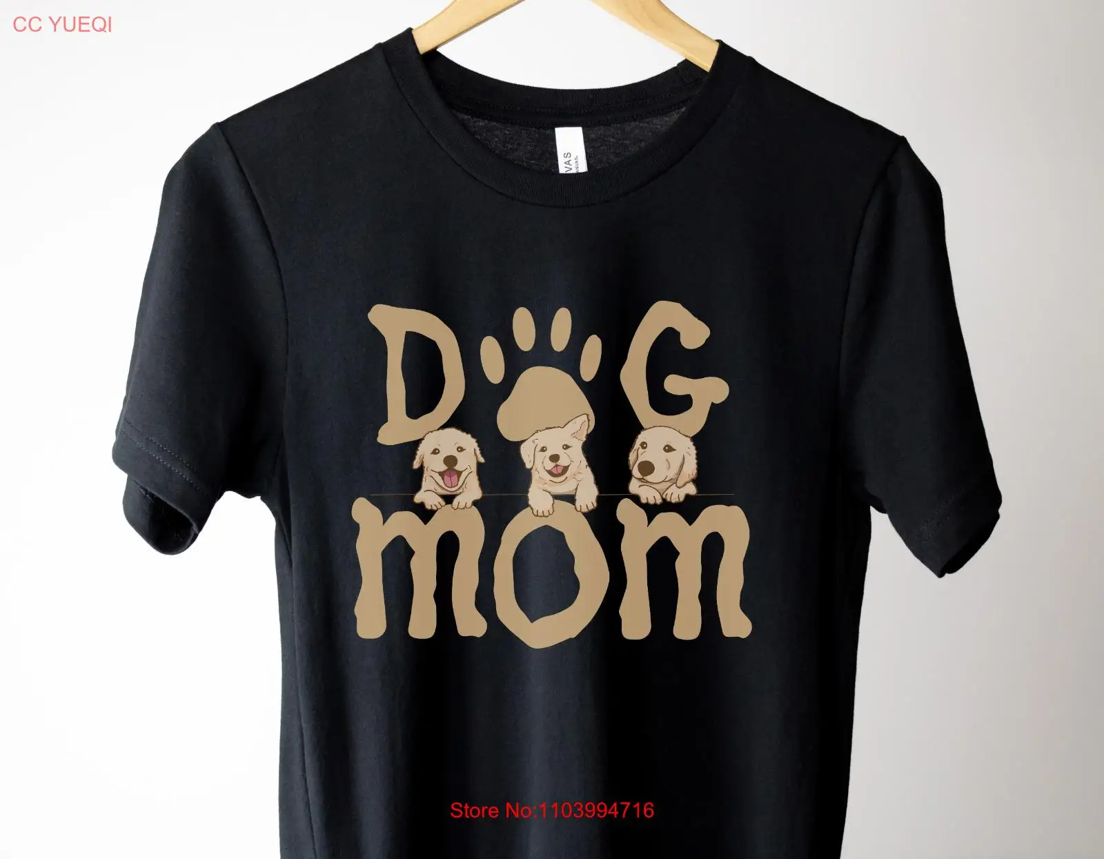 DOG MOM T-Shirt Funny Cute Lab Puppy Dog Tee Shirt Design by TanoshiStudio