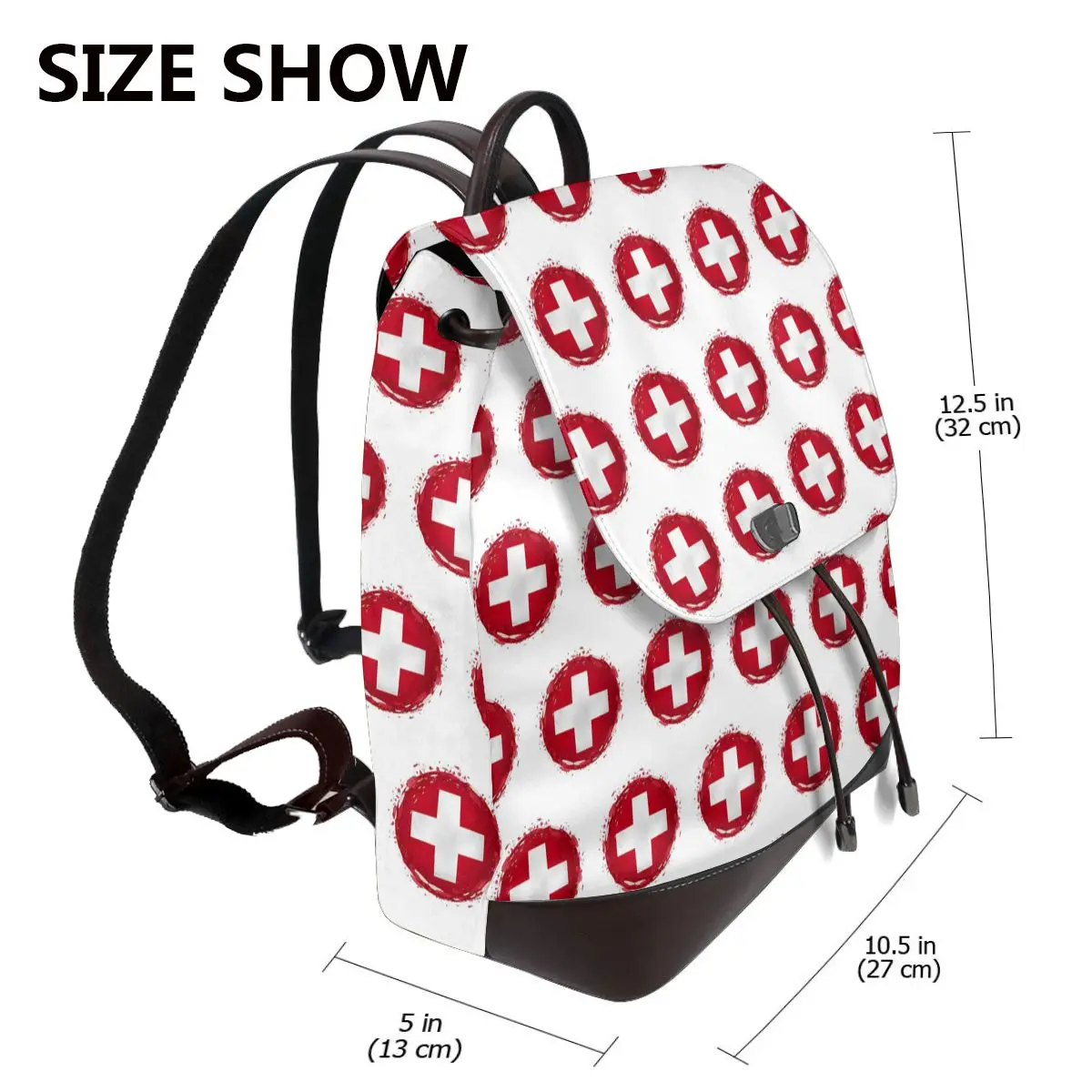 Swiss Switzerland Flag Bookbag School Student Bags Hiking Travel Daypack for Women Fashion Derma Backpack
