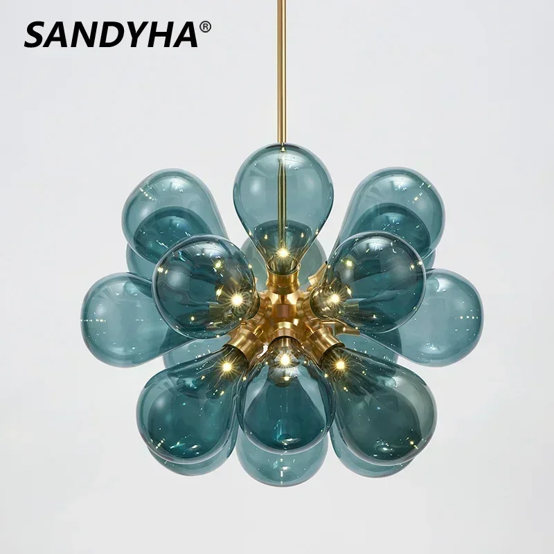 

Modern Minimalist Ceiling Chandelier Creative Glass Ball Pendant Light LED Hanging Lamp For Bedroom Living Room Home Decoration