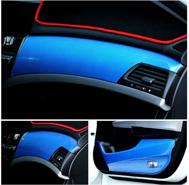 Car Styling 152*20cm Wrap Motorcycle Car Interior Carbon Fiber Film Accessories Carbon Fiber Vinyl Film DIY 6D High Glossy