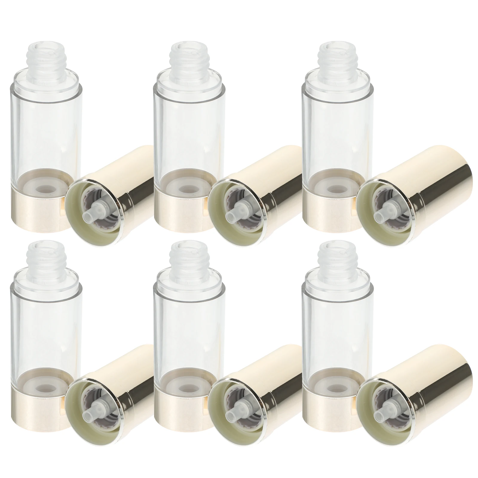 

6pcs Bottles 30ML Leak Proof Pump Bottle Travel Pump Bottle Size For Face Nail Polish Skin Care