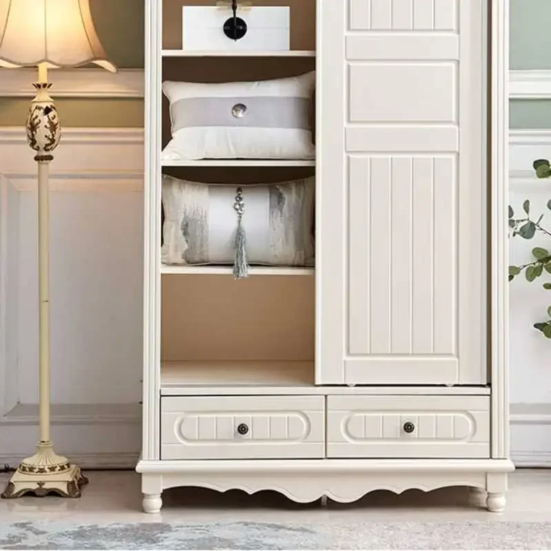 Luxury Orgnizer Tall Wardrobes Wood Aesthetic Storage Organizer Wardrobes Sliding Door White Szafa Na Ubrania Bedroom Furniture image 5