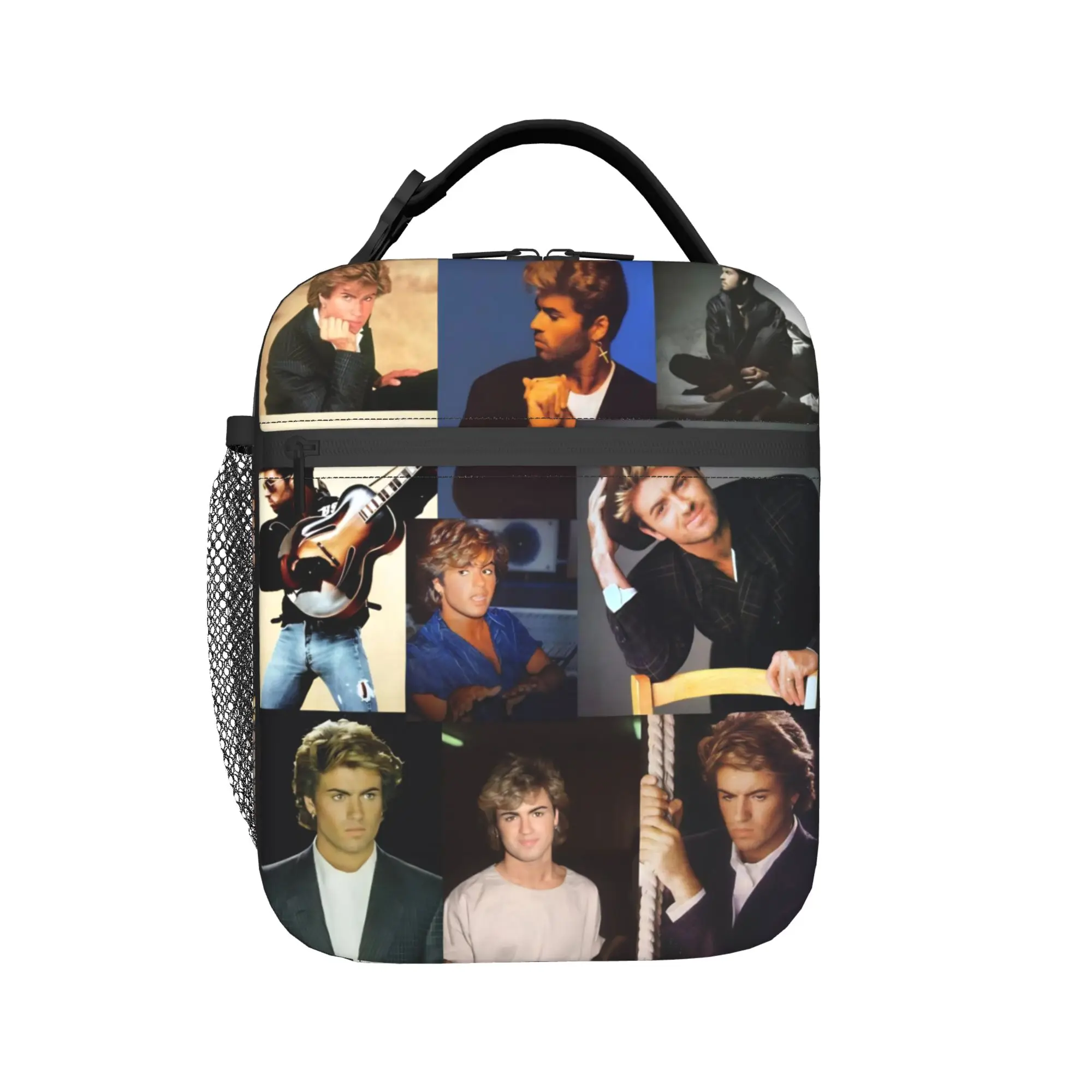 George Michael British Singer Lunch Bag Casual Lunch Box For Women Travel Portable Cooler Bag Waterproof Thermal Tote Handbags
