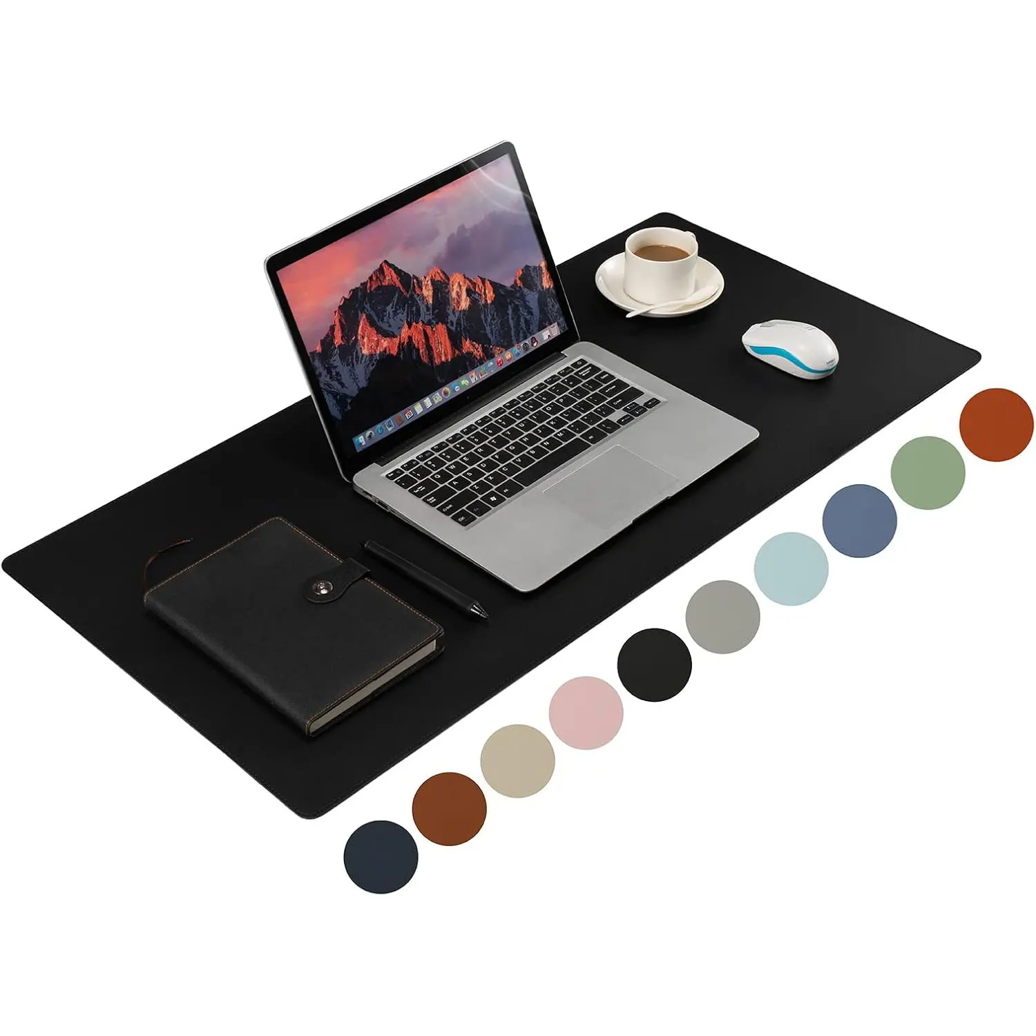 PU Leather Desk Pad Blotter, Office Desktop Mat for Waterproof Non-Slip with Stitched Edges Desk Pad Protector/Desk Accessories