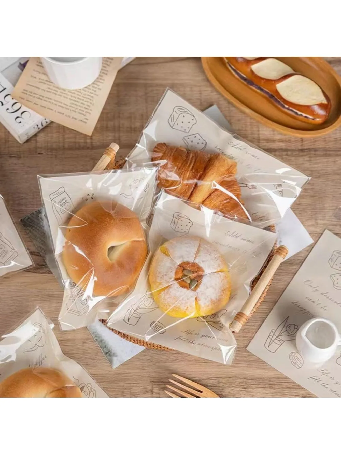 Clear Bakery Bags with Seal, Commercial for Pastry Display. 23x18x1cm, Bulk Pack, Food Safe - Image 3