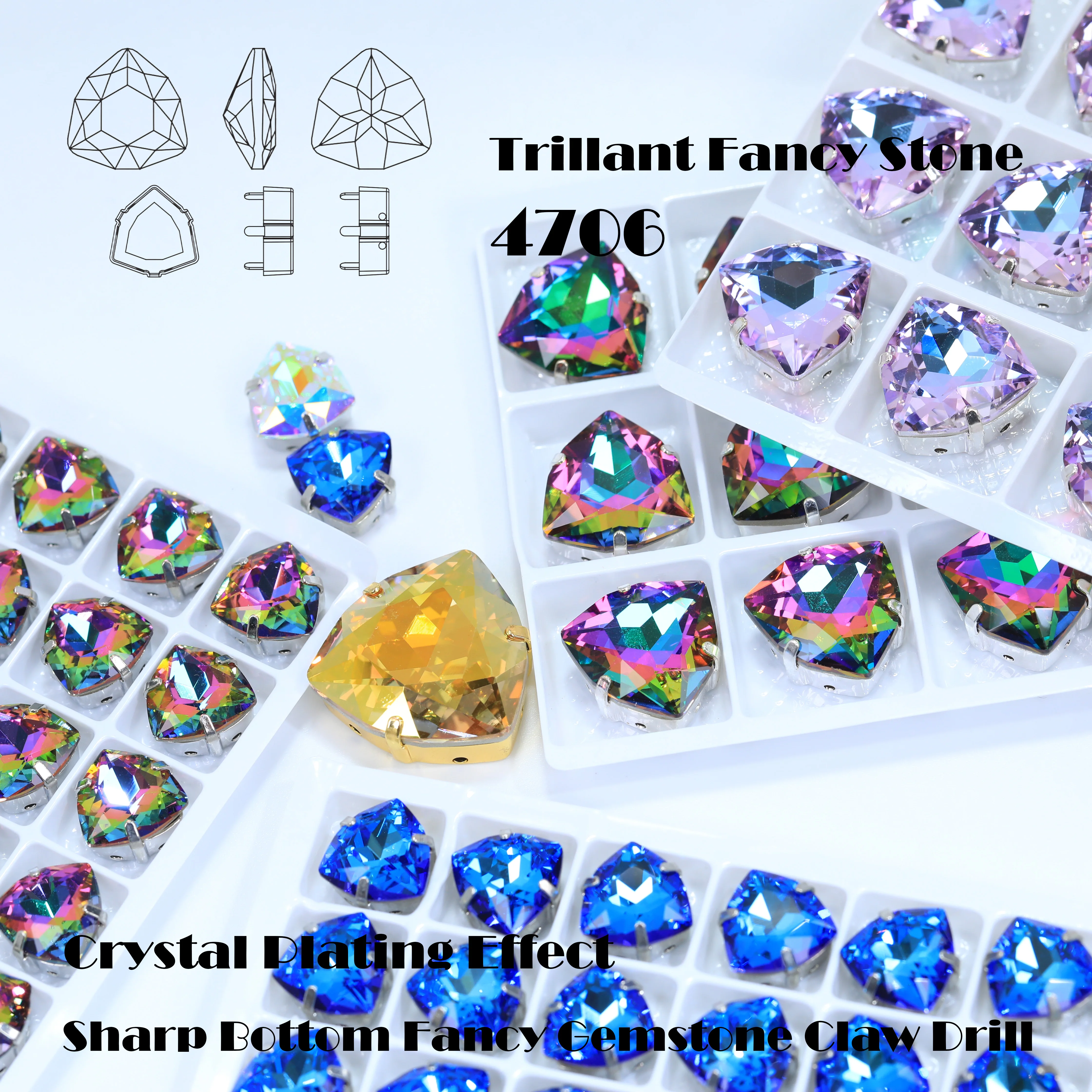 Weiß beschichteter Tigerkopf zum Aufnähen, Krallen-Strasssteine aus Kristallglas, Bling-Steine für Kleidung, Handyhülle, Tasche, Nägel, DIY, zur Verzierung. – Detail 1