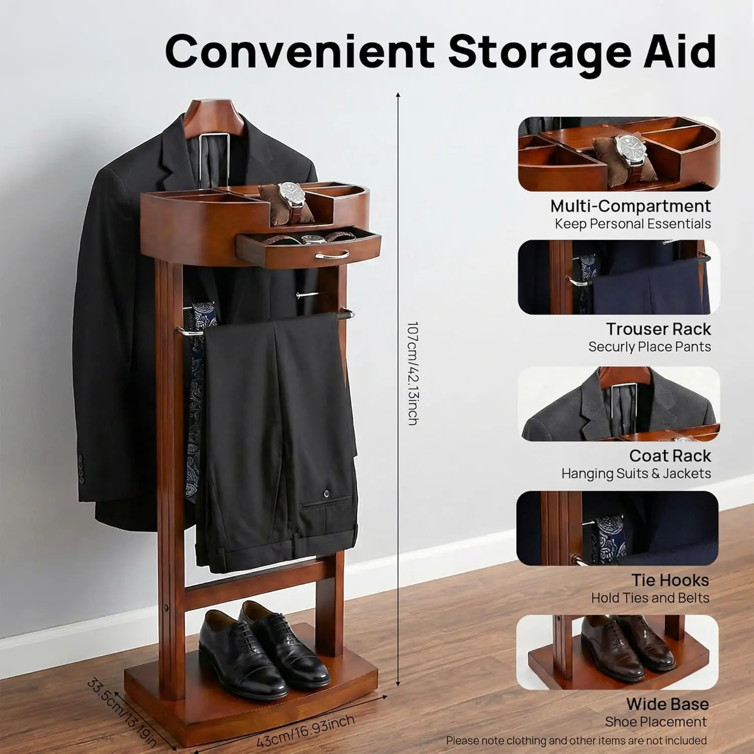 Freestanding Wooden Suit Rack 4