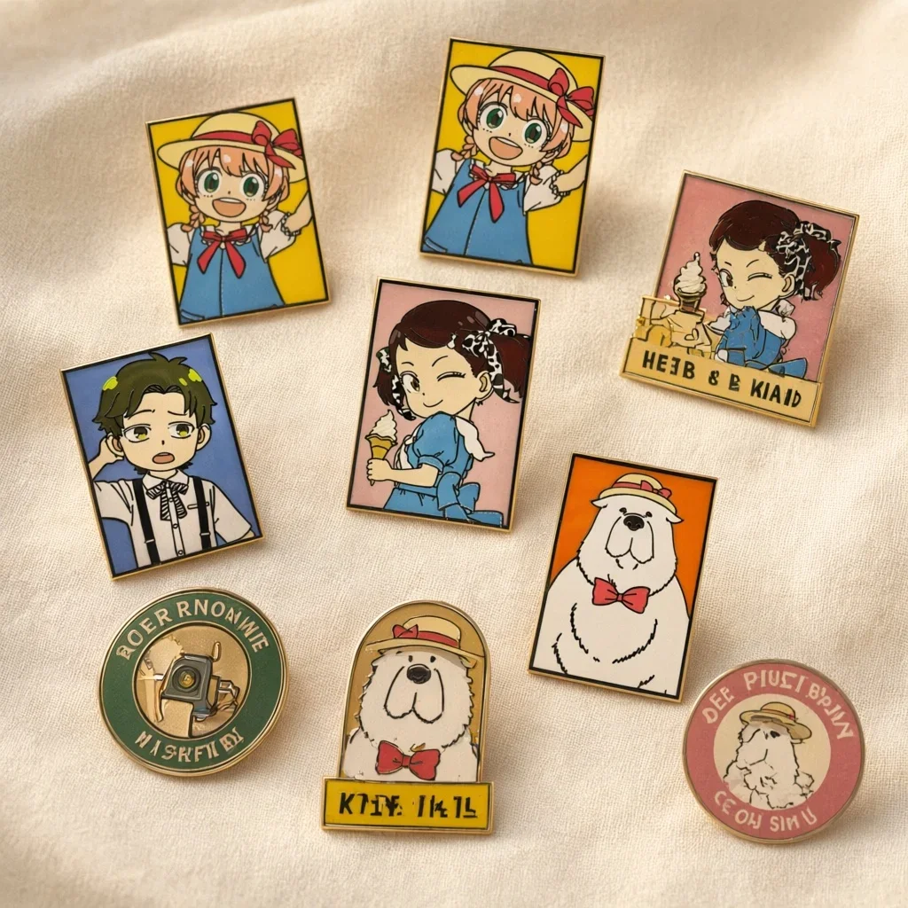 Spy X Family Brooch Anya Becky Damian Bond Enamel Pin Anime Figure Badge Lapel Pin Backpack Decoration Gift