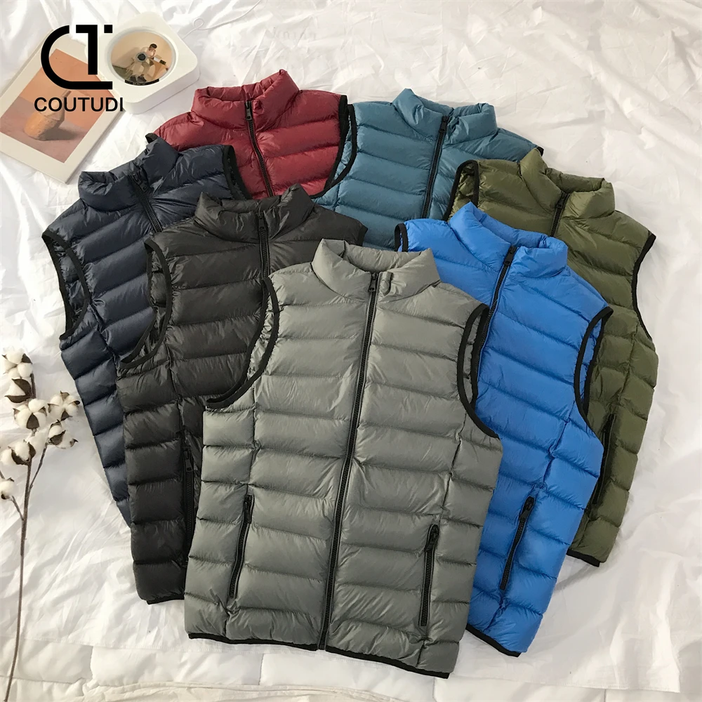 

COUTUDI-Sleeveless Puffer Jacket for Women, Ultra Light, Packable, Warm White Duck Down Vest Coat, Lightweight Outwear,Waistcoat