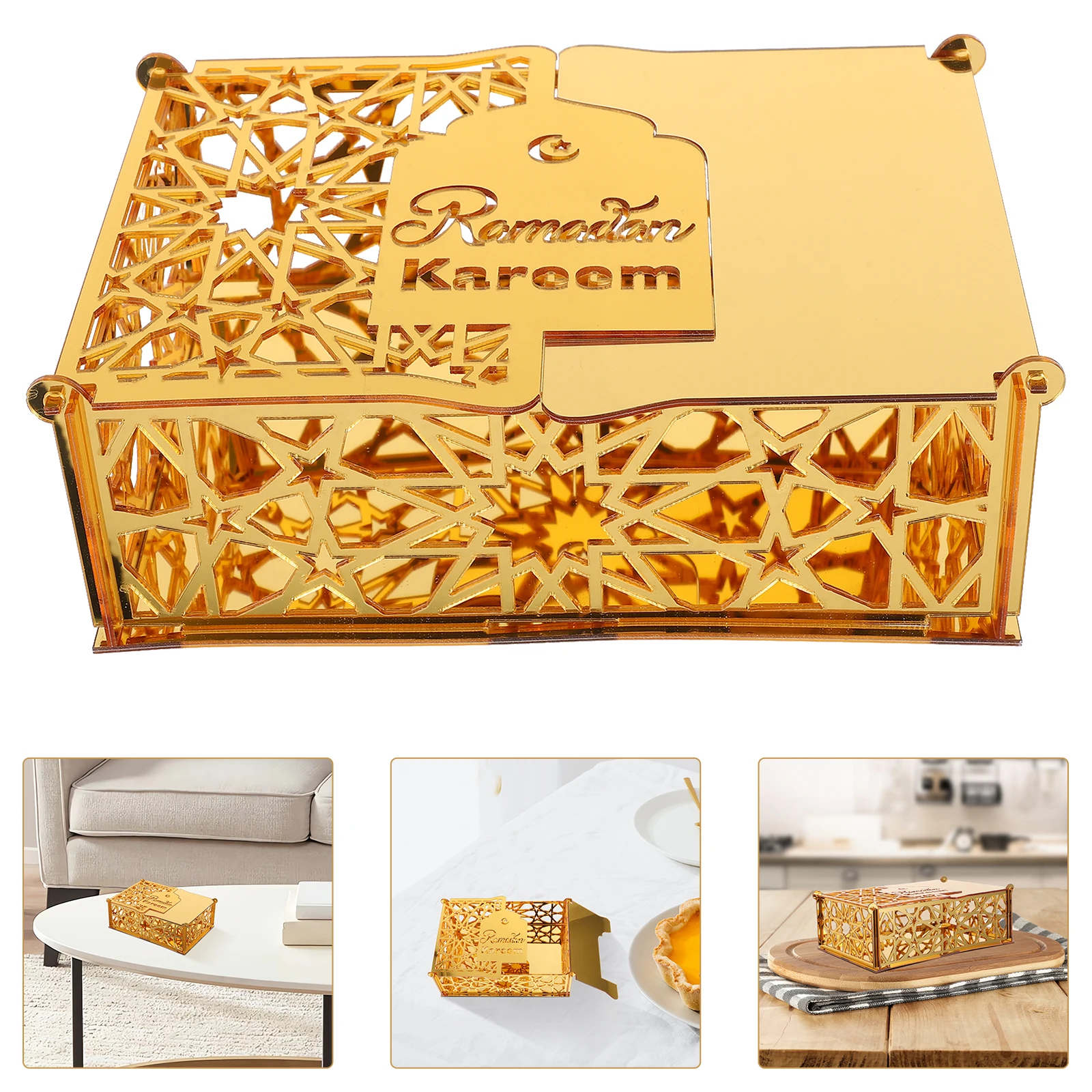 

Eid Mubarak Acrylic Candy Box Ramadan Party Favor Gift Container Decorative Dessert Storage Centerpiece Kids Adults Islamic