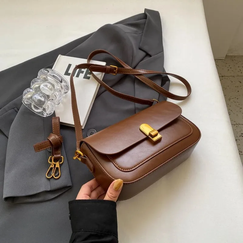 

Small Pu Leather Crossbody Bag For Women Fashion Korean Luxury Solid Handbags 2024 New Simple Casual Black Shoulder Bags Lady