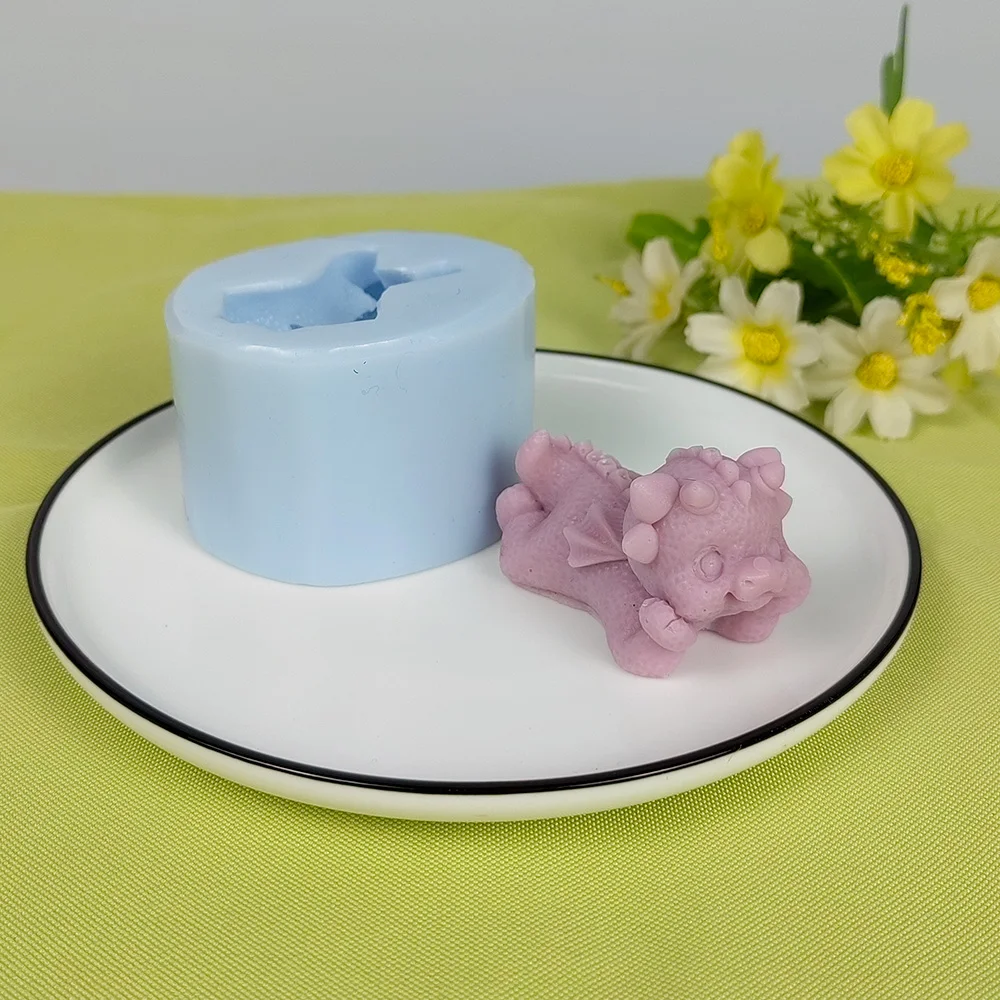 

Little Dragon Silica gel 3D molds Cute Animal silicone soap mold candle aroma mould soap making moulds resin clay molds