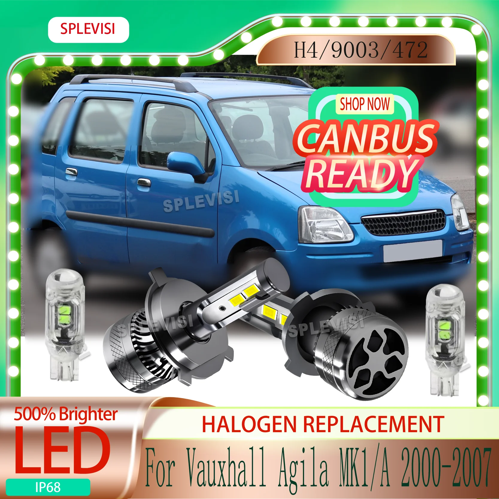 Simple plug play LED Hi Lo See the road with incredible clarity For Vauxhall Agila MK1/A 2000 2001 2002 2003 2004 2005 2006 2007