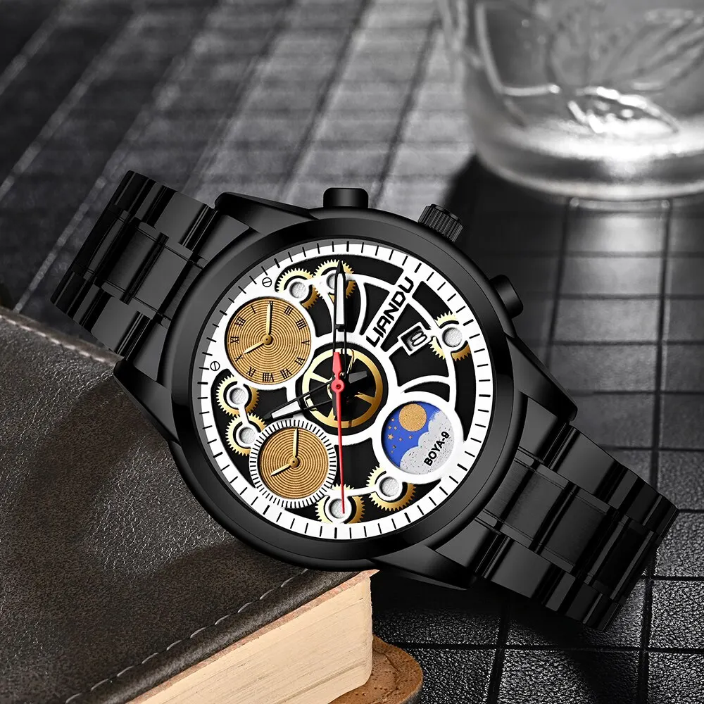 Top Brand Luxury Fashion Watch Men Mechanical Dial Clock Sport Watches Mens Quartz Wristwatch Relogio Masculino