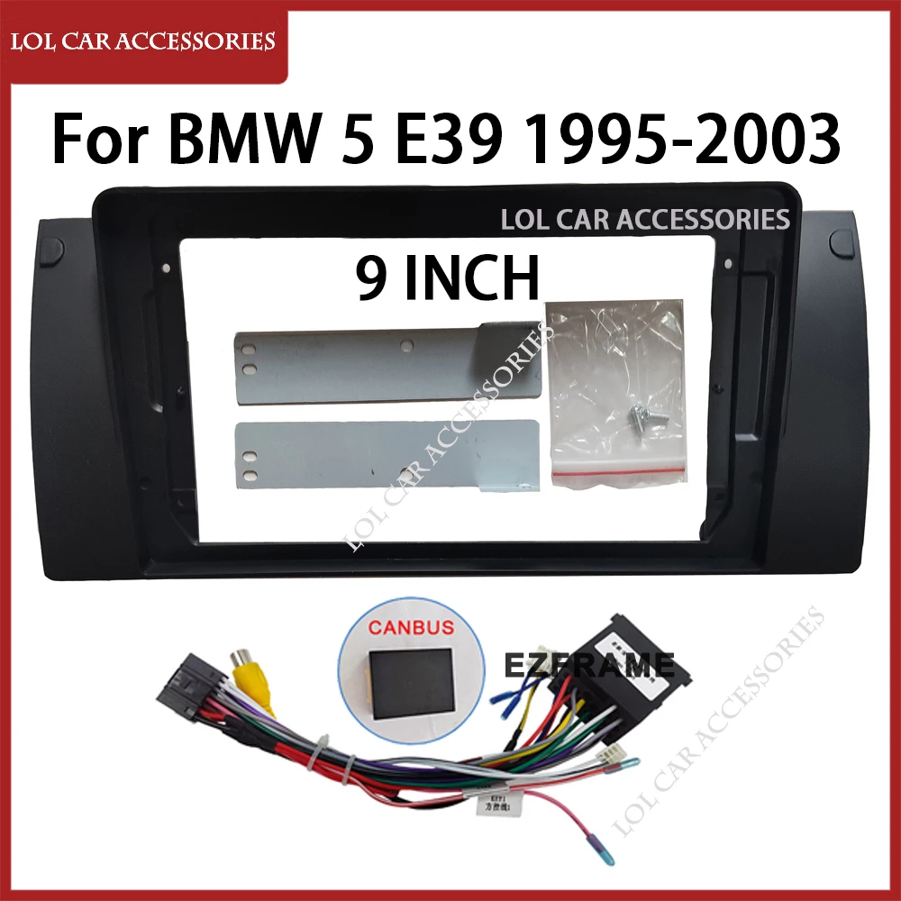 

9 Inch For BMW 5 Series E39 1995-2003 Car Radio Android Stereo GPS MP5 Player Dash Board Panel Frame 2Din Head Unit Fascia Cover