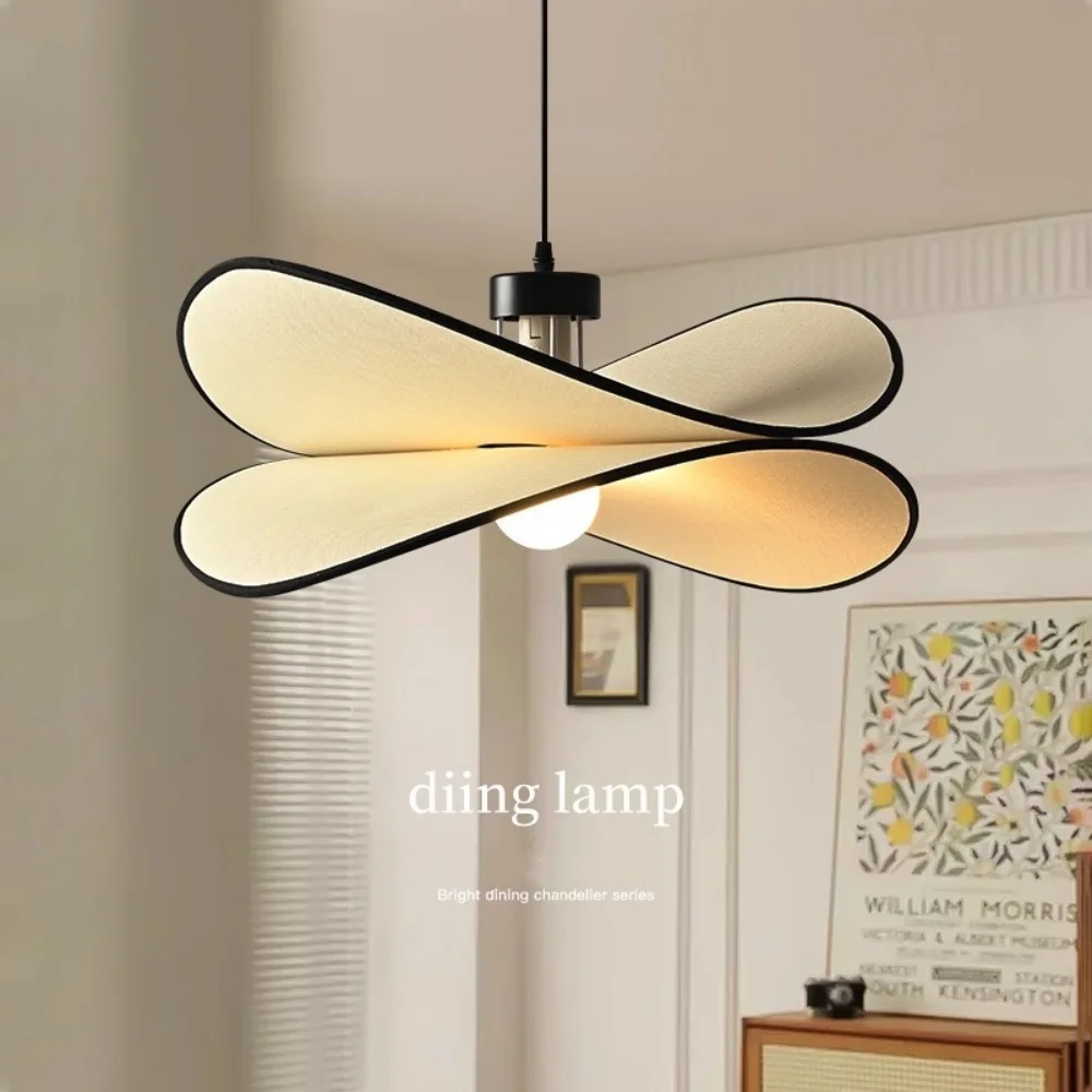 Vintage Fabric Pendant Light Creative Simple Cream Style Pendant Lamp Living Bedroom Study Dining Room Table Decor Pendant Light