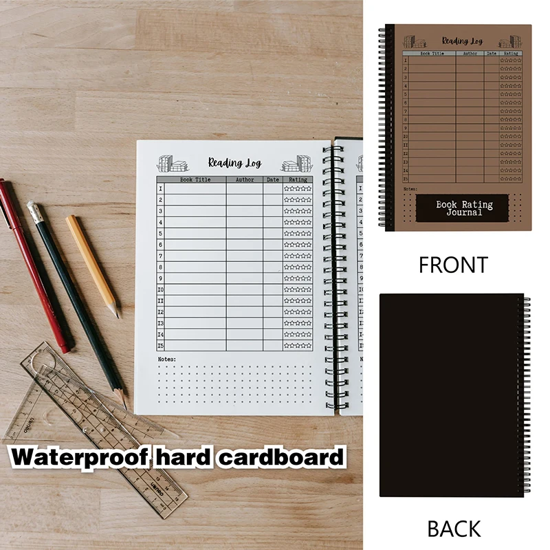 Compact leesdagboek - Volg uw vooruitgang met boekraten, notities en lijsten - Ideaal cadeau voor boekenliefhebbers en voordelige lezers