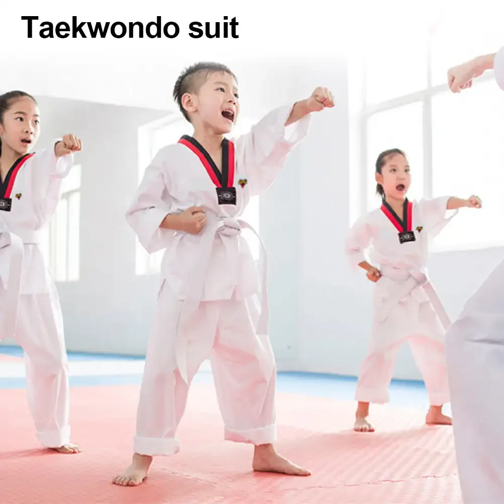 Children Adult Taekwondo Dobok Clothes Karate Suit Taekwondo Uniform Karate Clothes Comfortable Breathable Sweat Absorbing