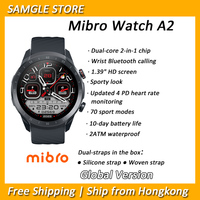 Mibro A2 Sporty Bluetooth Calling Smart Watch 1.39 Inch HD Screen 4PD HR Monitoring Round Dual Straps Men Gift