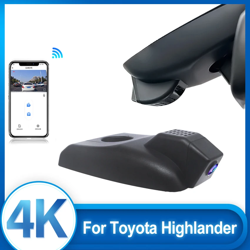 

Видеорегистратор HD 4K 2160P скрытого типа для Toyota Highlander Kluger (XU50 XU70) 2021 2022 2023 с ночным видением